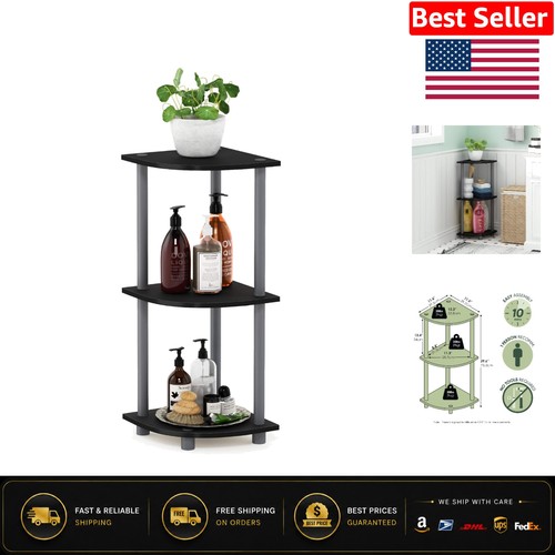Versatile black corner shelf - black,